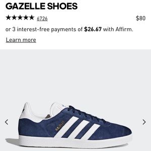 Adidas originals men’s Gazelle shoes in Navy
